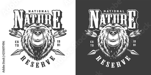Vintage monochrome national park emblem