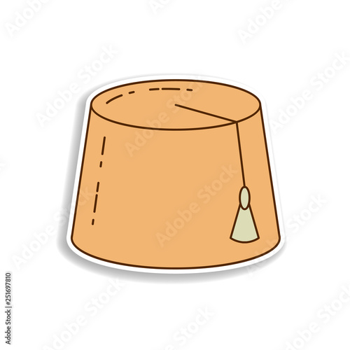 arabic hat  sticker icon. Element of color Arabic culture icon. Premium quality sticker design icon. Signs and symbols collection icon for websites, web design