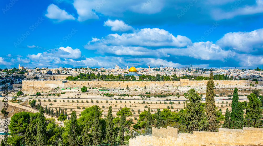 Obraz premium Jerusalem viewed from the mount of olives, Israel