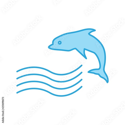 Vector Swimming Dolphin Icon