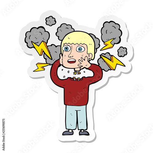 sticker of a cartoon secret robot