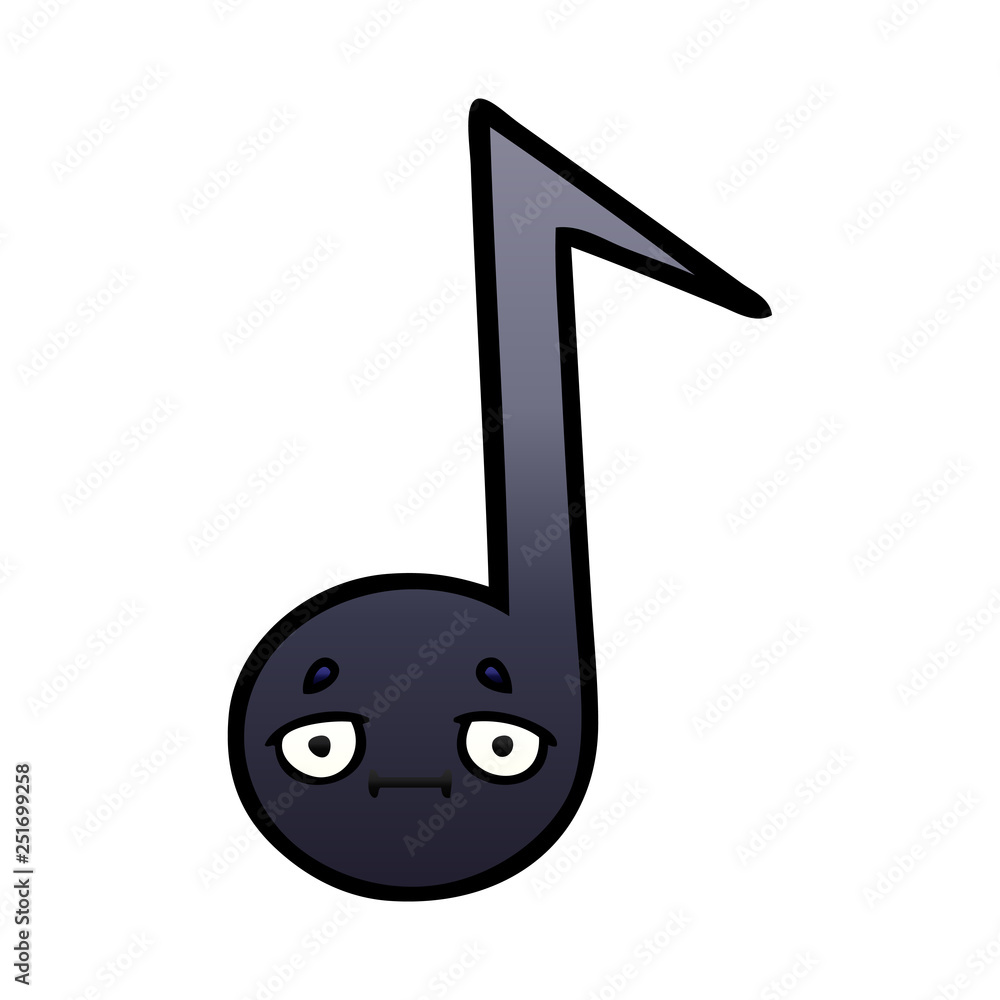 gradient shaded cartoon musical note gradient shaded cartoon musical note