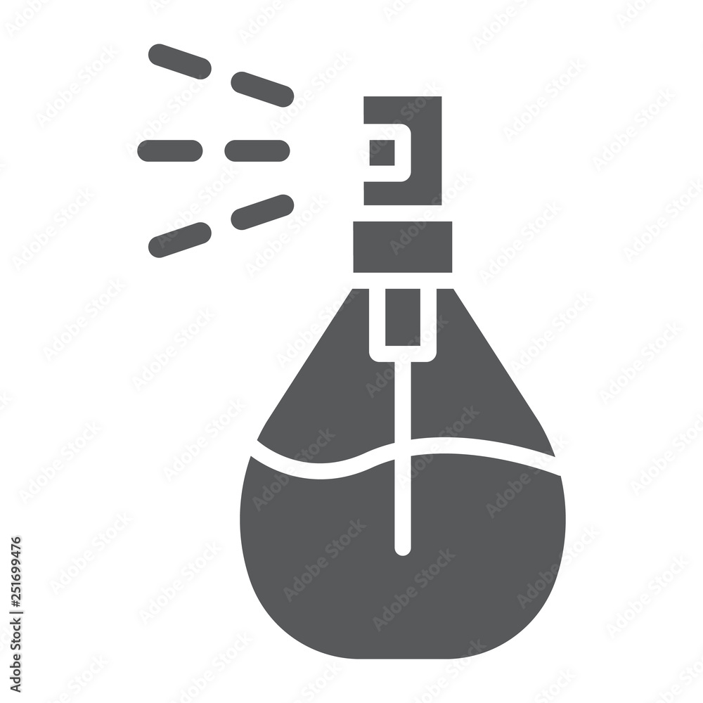 Cologne spray glyph icon, deodorant and fragrance, perfume sign, vector graphics, a solid pattern on a white background. Cologne spray glyph icon, deodorant and fragrance, perfume sign, vector graphics, a solid pattern on a white background.