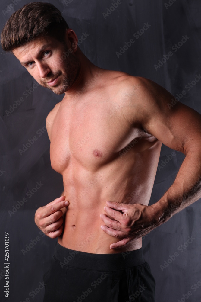 Fototapeta premium Sexy man posing in underwear.