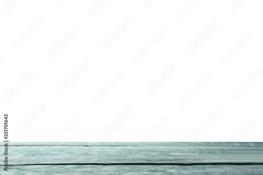 Empty wooden surface against white background. Mockup for design Empty wooden surface against white background. Mockup for design