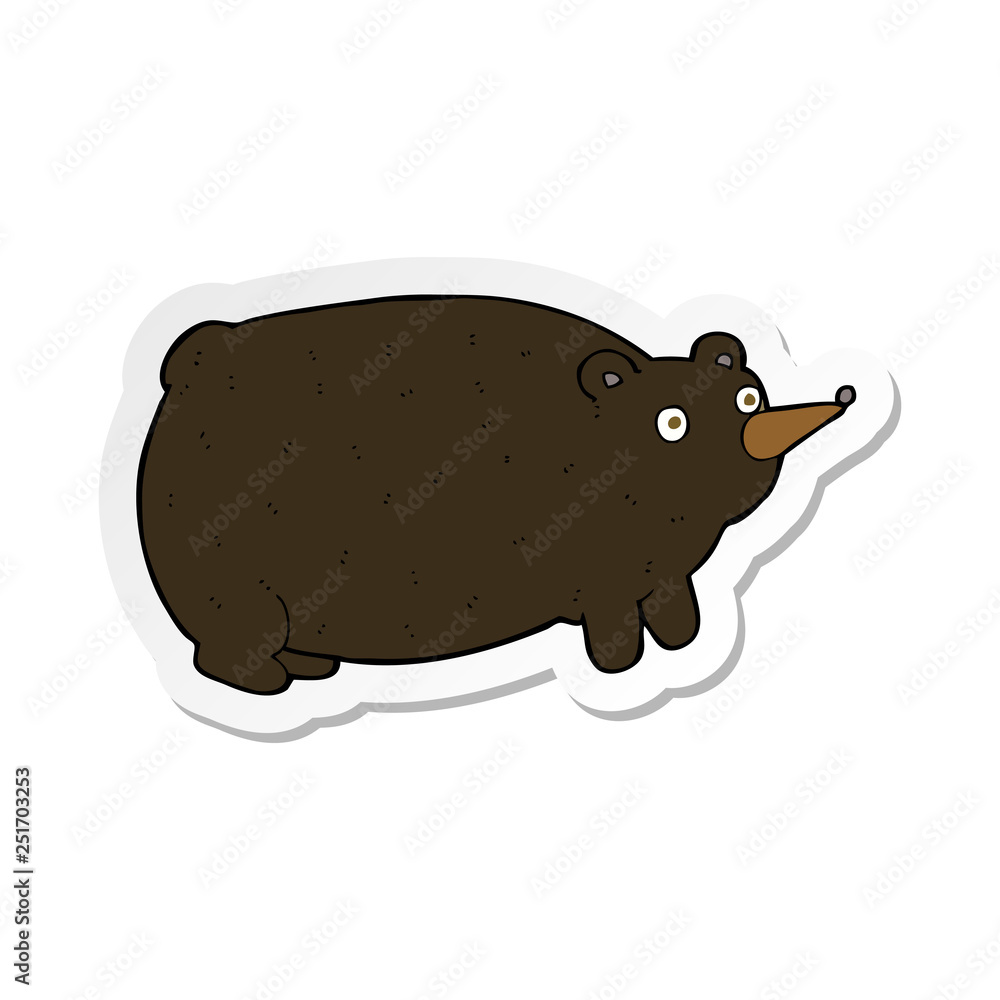 sticker of a funny cartoon bear sticker of a funny cartoon bear