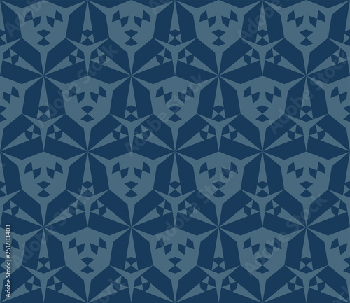 Blue vector abstract geometric seamless pattern with triangular shapes, grid