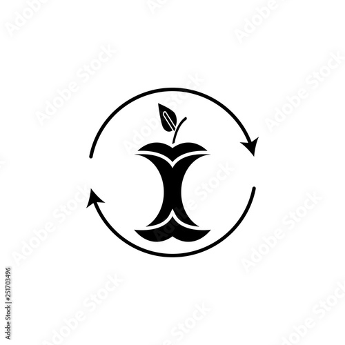 Biodegradable, apple icon. Element of ecology isolated icon. Premium quality graphic design icon. Signs and symbols collection icon for websites, web design