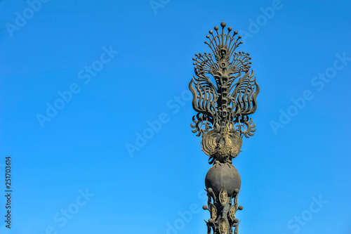 Tangshan City - March 30, 2018: Sculpture and Architecture of Tangshan Nanhu Park, Tangshan City, Hebei Province, China.