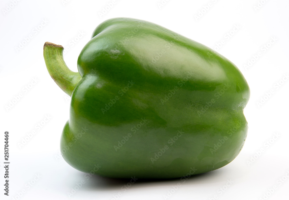 green bell pepper isolated on white background green bell pepper isolated on white background