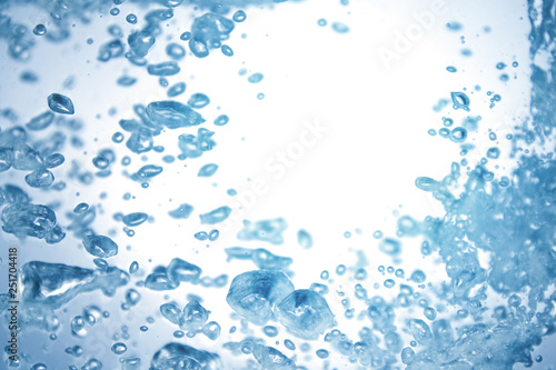 Close up air bubbles water splash.
