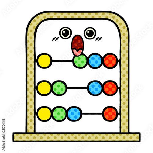 comic book style cartoon abacus
