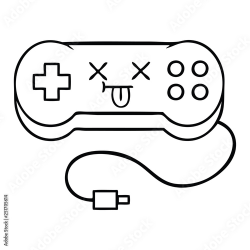 line drawing cartoon game controller