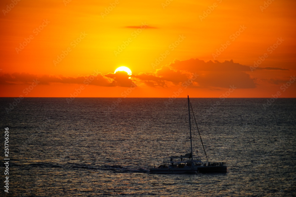 Caribbean sea ocean sun rise