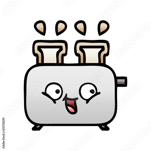 gradient shaded cartoon of a toaster