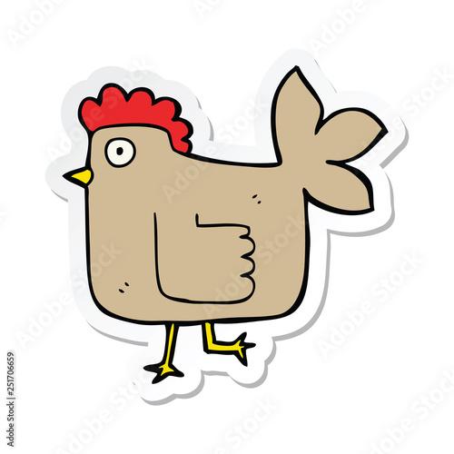 sticker of a cartoon chicken
