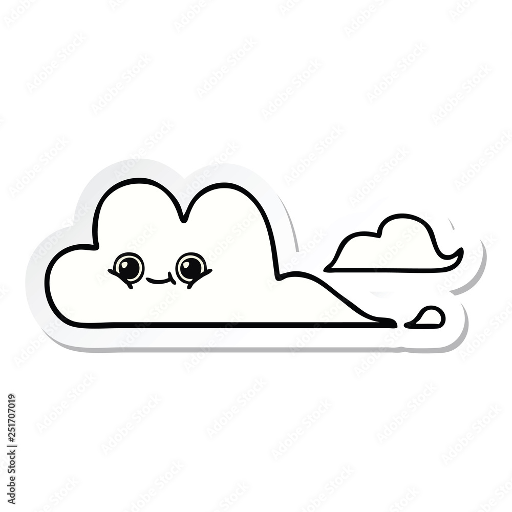 sticker of a cute cartoon clouds sticker of a cute cartoon clouds