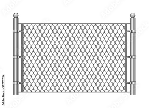 Metal chainlink fence