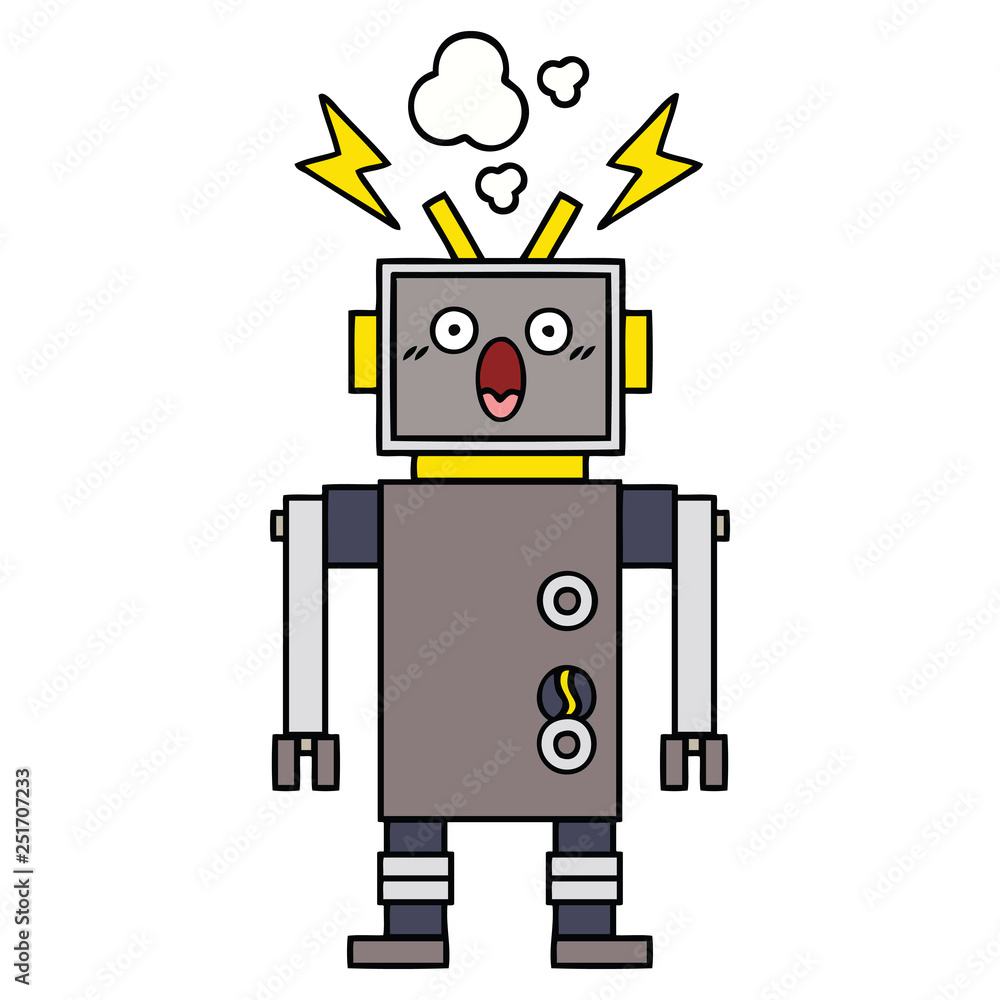 cute cartoon malfunctioning robot cute cartoon malfunctioning robot