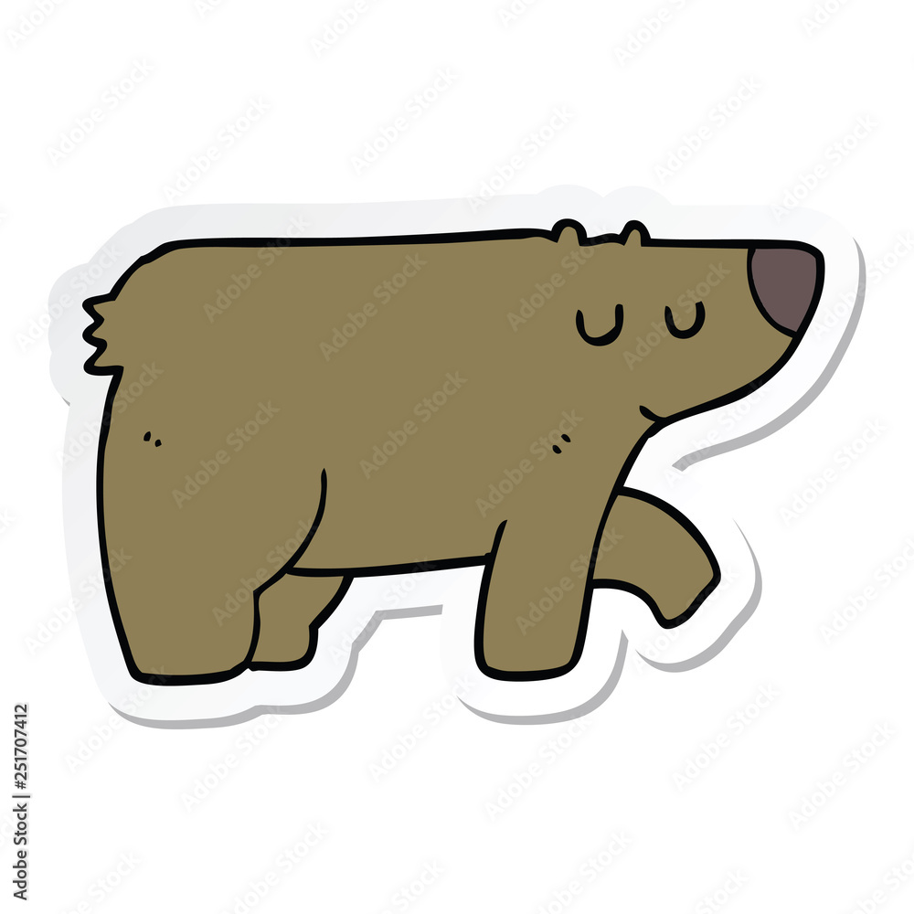 sticker of a cartoon bear sticker of a cartoon bear