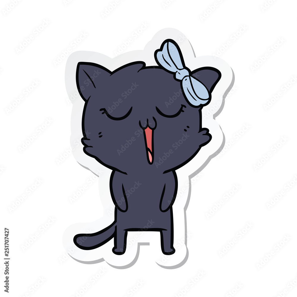 sticker of a cartoon cat