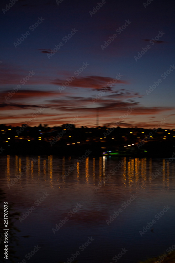 Fototapeta premium sunrise over lake