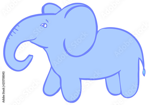 Simple label doodle elephant