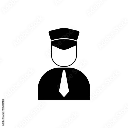 Pilot monochrome icon in trendy flat style isolated on white background - vector