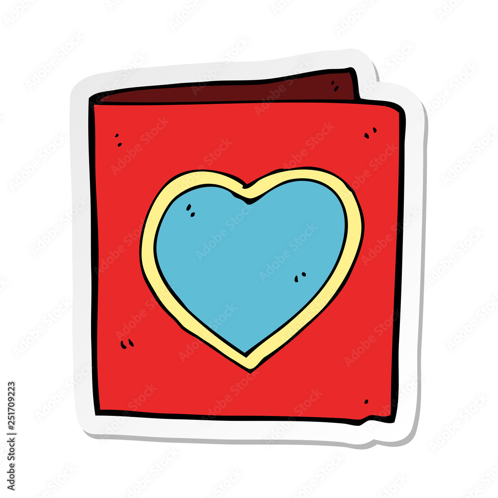 sticker of a cartoon love heart card sticker of a cartoon love heart card