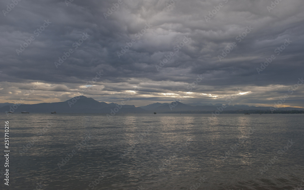 Cloudy Lake Garda, Italy