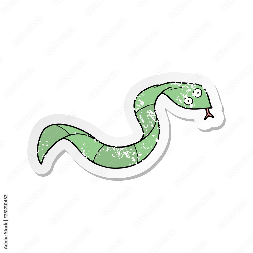 Naklejka premium distressed sticker of a cartoon snake