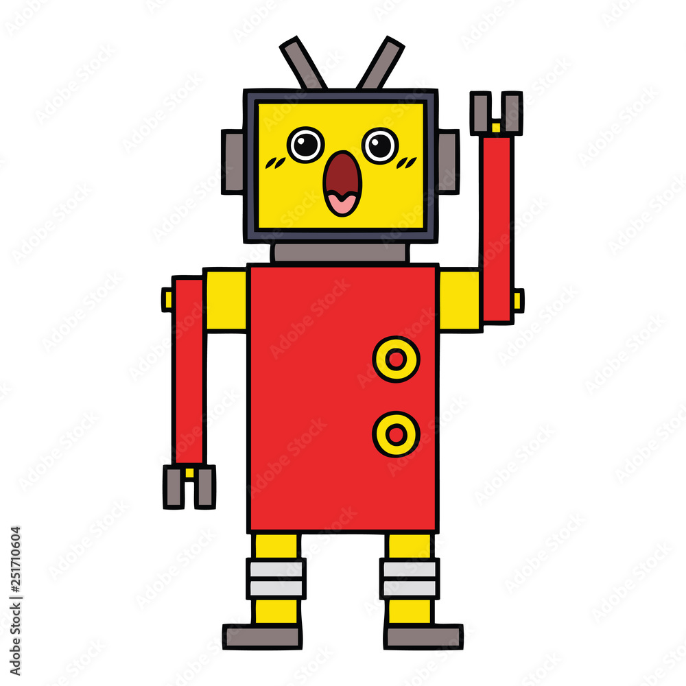 Naklejka premium cute cartoon robot