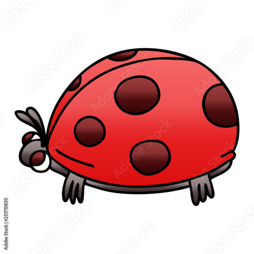 quirky gradient shaded cartoon ladybird