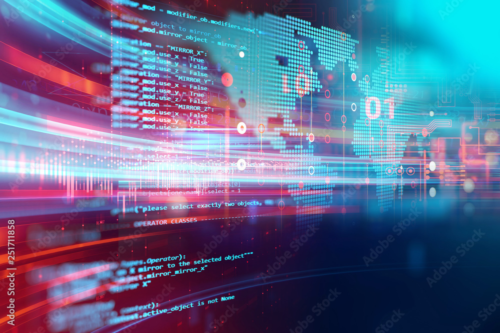 Programming code abstract technology background of software developer ...