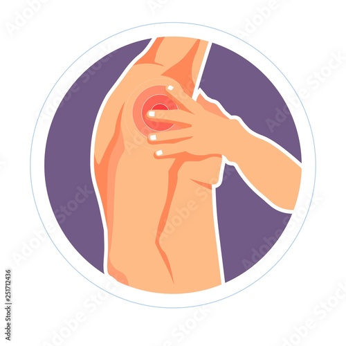 Shoulder injury bruise pain or ache isolated male body
