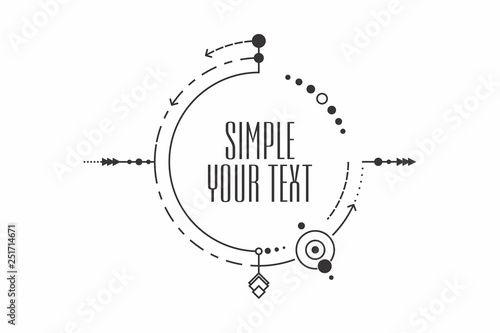 Minimalistic design. Vector lines. Frame for text graphics of modern art. design of business cards, invitations, gift cards, flyers, brochures, tattoo