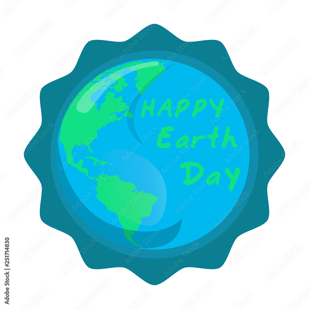 Earth day label with a planet. Vector illustration design