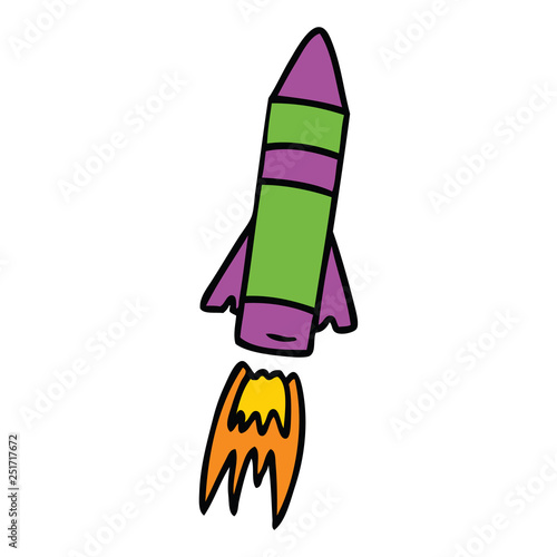 cartoon doodle of a space rocket