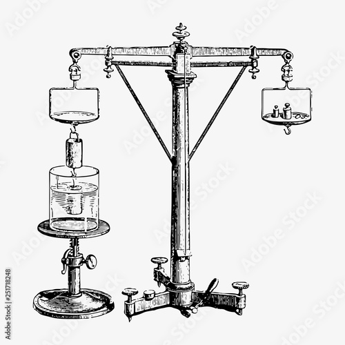 Scientific apparatus vintage drawing