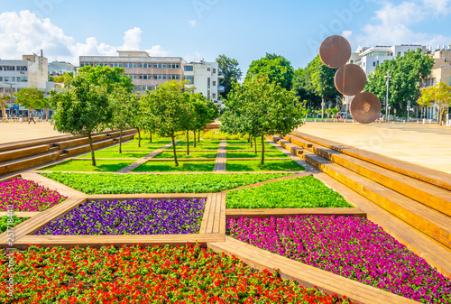 Habima square in the center of Tel Aviv, Israel photo