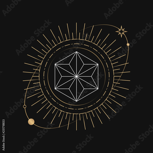 Geometric star astrological tarot card