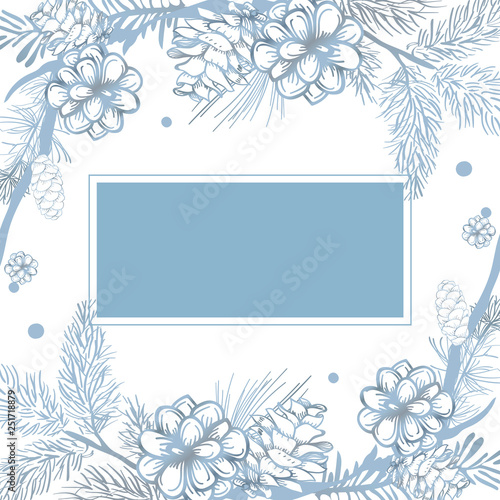 Blank floral invitation card
