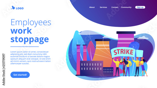 Strike action concept landing page.