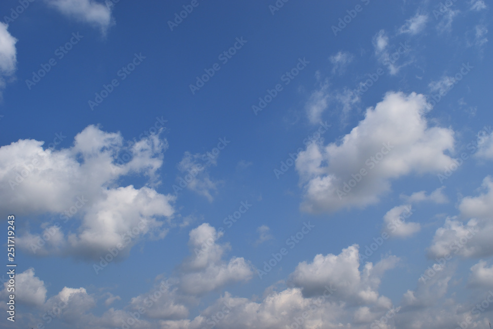Cumulus cloud on beautiful blue sky , Fluffy clouds formations at tropical zone , Thailand Cumulus cloud on beautiful blue sky , Fluffy clouds formations at tropical zone , Thailand