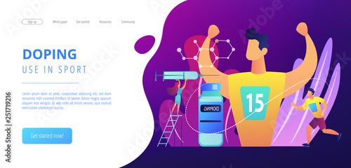 Doping test concept landing page.