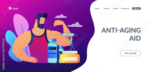 Anabolic steroids concept landing page.