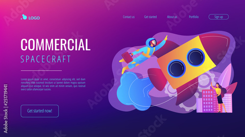 Space travel concept landing page.