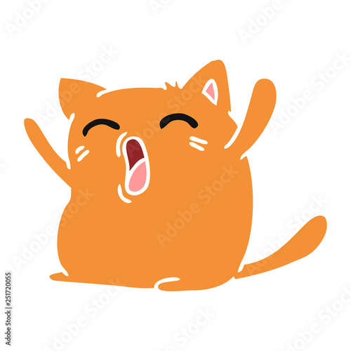 cartoon of cute kawaii cat