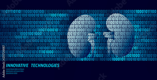 Healthy kidneys urology internal organs. Binary code data flow. Doctor online innovative technology vector illustration