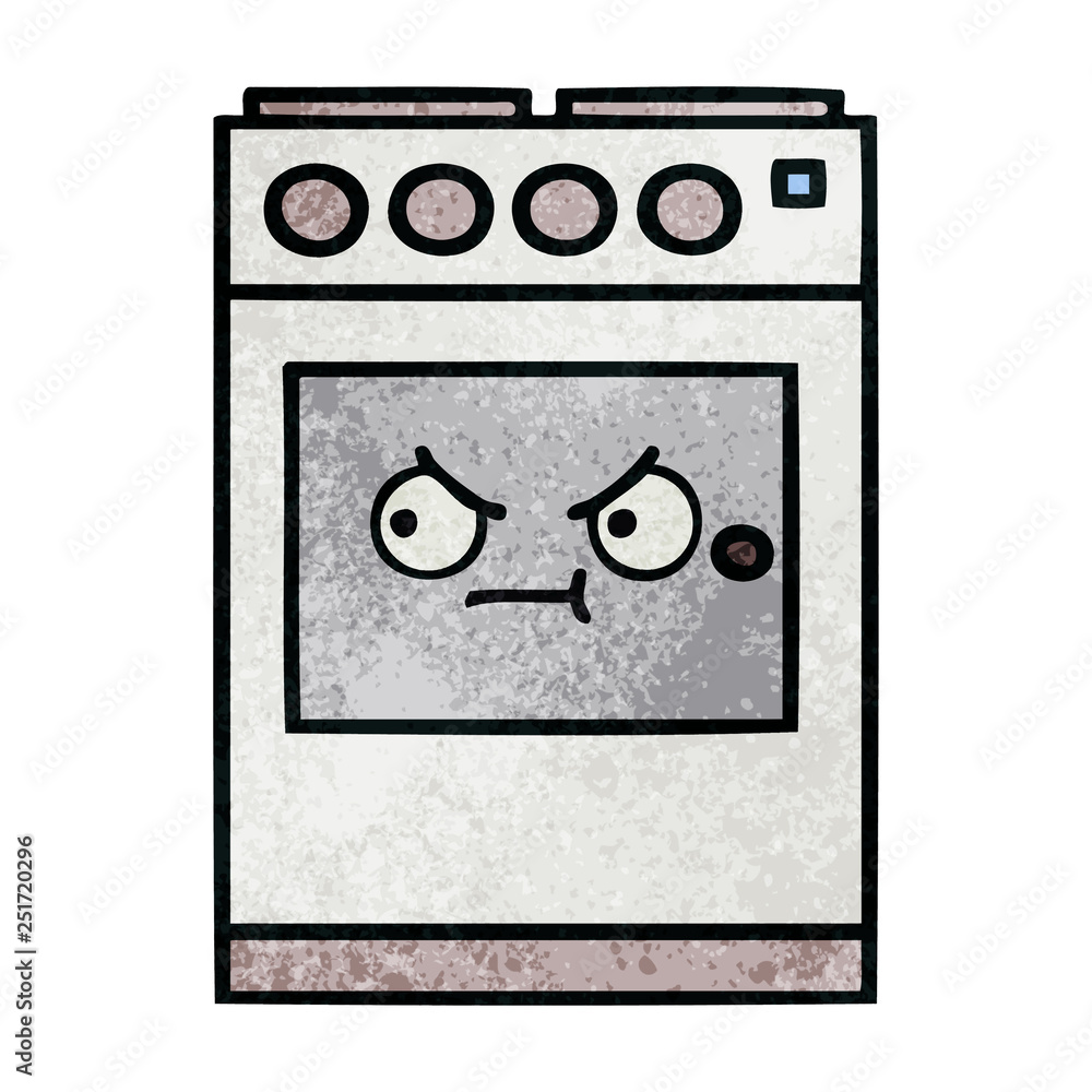 retro grunge texture cartoon kitchen oven retro grunge texture cartoon kitchen oven